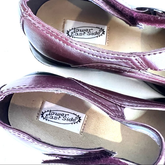 Lower East Side Mary Jane Wedge Platform Strap Loafer size 7.5 Red Brown 90 Vibe - Picture 11 of 13